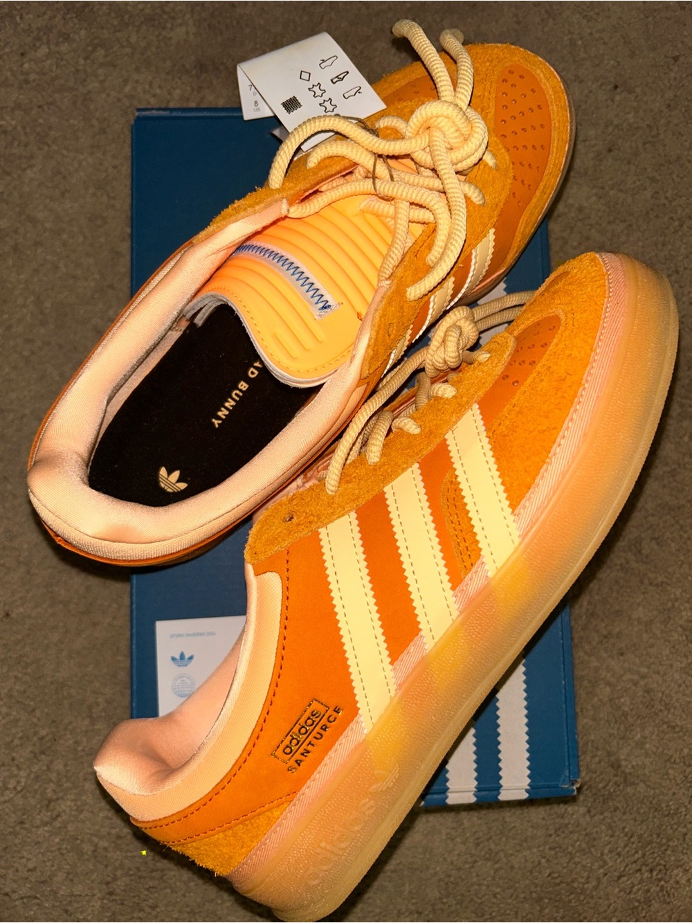 Bad Bunny Gazelle adidas Orange & Cream Men’s Sneakers